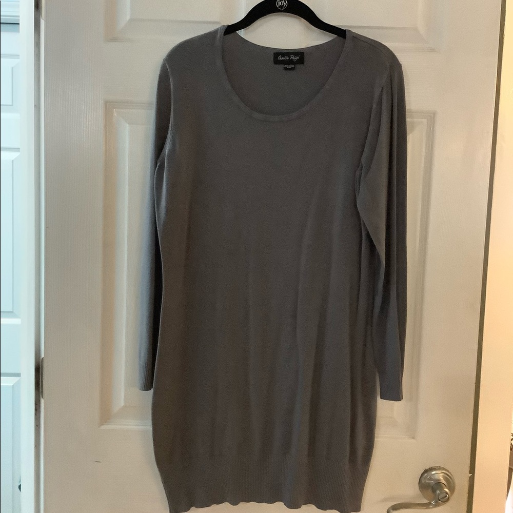 Gray sweater dress